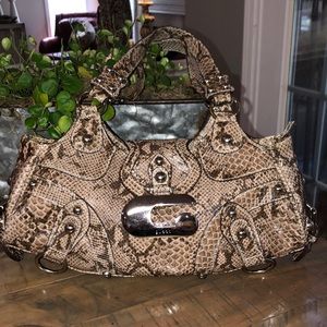 guess snakeskin bag